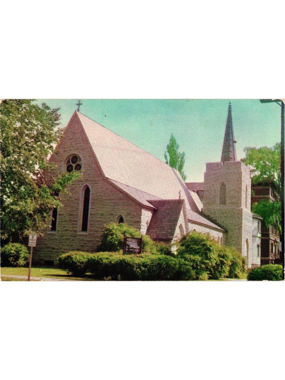 Christ Episcopal Church Vintage Postcard Stone Finish 1951 Maple Leaf Pre-Owned
